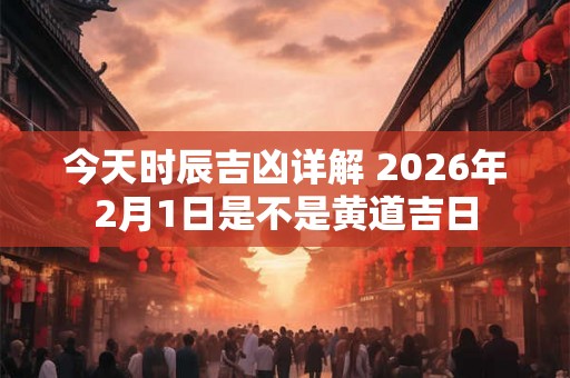 今天时辰吉凶详解 2026年2月1日是不是黄道吉日