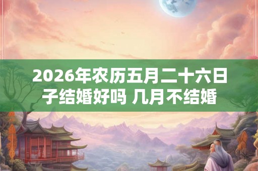 2026年农历五月二十六日子结婚好吗 几月不结婚
