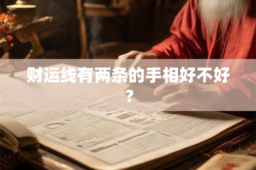 财运线有两条的手相好不好？