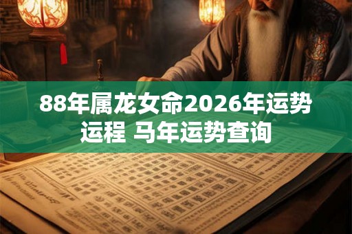 88年属龙女命2026年运势运程 马年运势查询