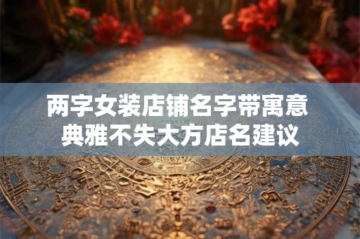 两字女装店铺名字带寓意 典雅不失大方店名建议 两字女装店铺名字带寓意 典雅不失大方店名建议