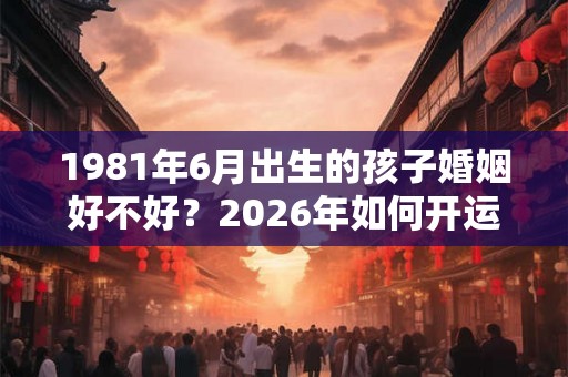 1981年6月出生的孩子婚姻好不好？2026年如何开运转运？
