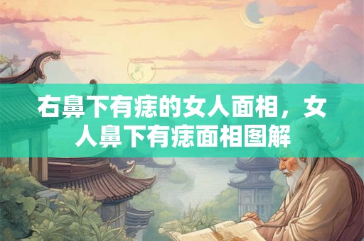 右鼻下有痣的女人面相，女人鼻下有痣面相图解