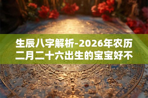 生辰八字解析-2026年农历二月二十六出生的宝宝好不好