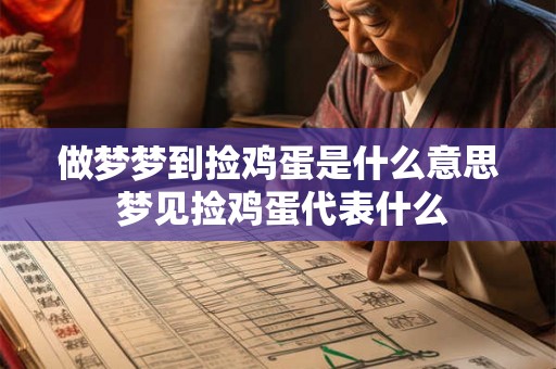 做梦梦到捡鸡蛋是什么意思 梦见捡鸡蛋代表什么