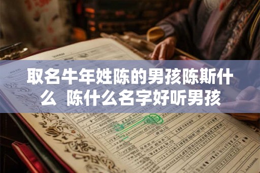 取名牛年姓陈的男孩陈斯什么  陈什么名字好听男孩