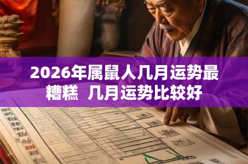 2026年属鼠人几月运势最糟糕 几月运势比较好 2026年属鼠人几月运势最糟糕 几月运势比较好