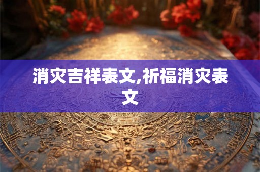 消灾吉祥表文,祈福消灾表文