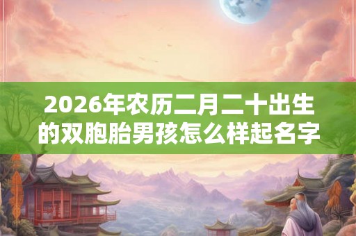 2026年农历二月二十出生的双胞胎男孩怎么样起名字，五行属什么