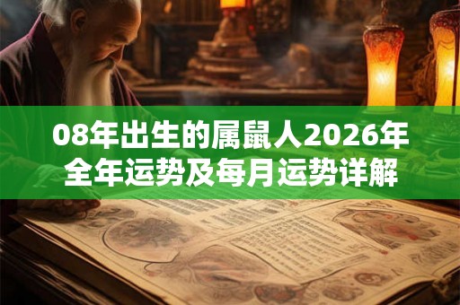 08年出生的属鼠人2026年全年运势及每月运势详解