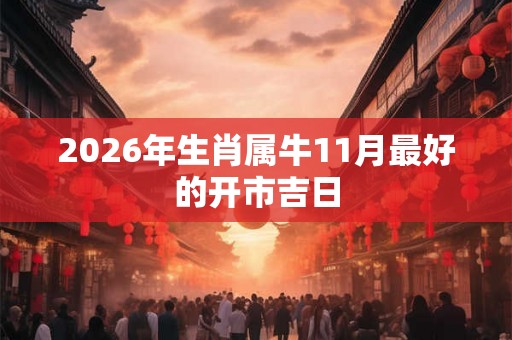 2026年生肖属牛11月最好的开市吉日