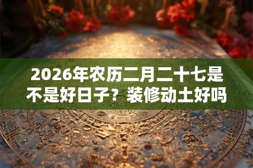 2026年农历二月二十七是不是好日子？装修动土好吗？