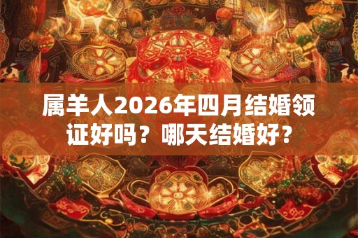 属羊人2026年四月结婚领证好吗？哪天结婚好？