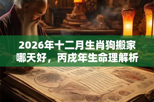 2026年十二月生肖狗搬家哪天好，丙戌年生命理解析