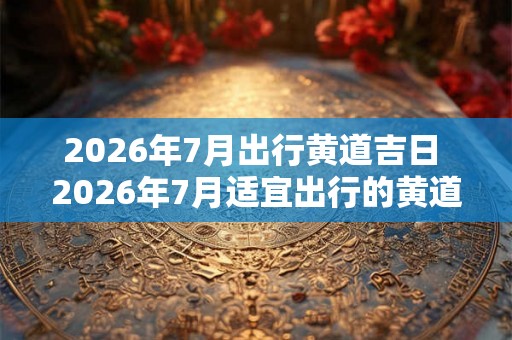 2026年7月出行黄道吉日 2026年7月适宜出行的黄道吉日是什么