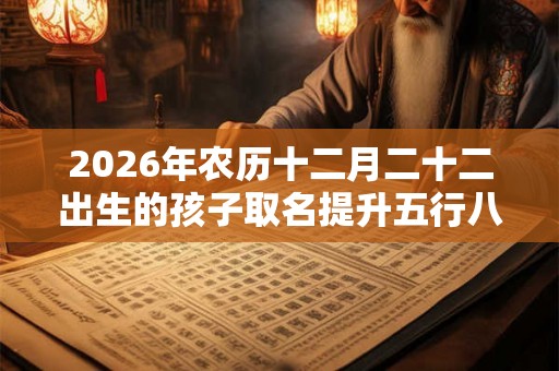 2026年农历十二月二十二出生的孩子取名提升五行八字命局