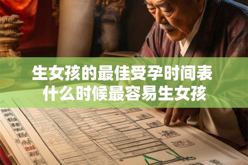 生女孩的最佳受孕时间表 什么时候最容易生女孩