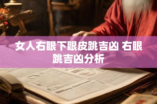 女人右眼下眼皮跳吉凶 右眼跳吉凶分析