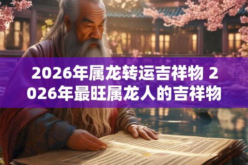 2026年属龙转运吉祥物 2026年最旺属龙人的吉祥物排行