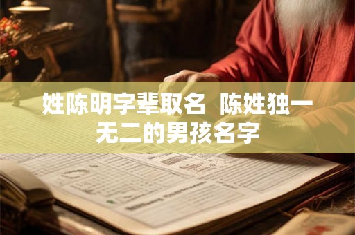 姓陈明字辈取名  陈姓独一无二的男孩名字