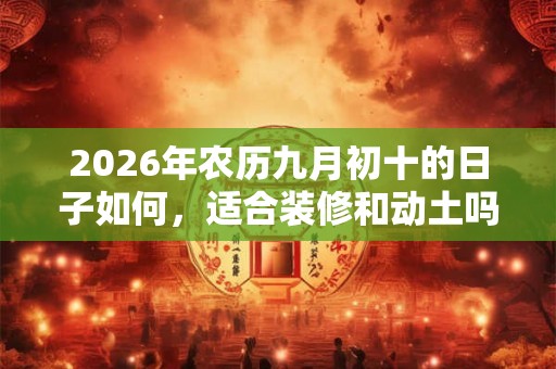 2026年农历九月初十的日子如何，适合装修和动土吗？