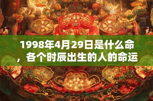 1998年4月29日是什么命，各个时辰出生的人的命运