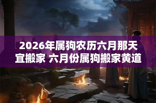 2026年属狗农历六月那天宜搬家 六月份属狗搬家黄道吉日