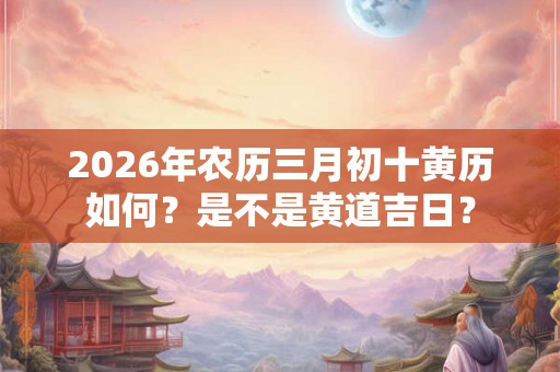 2026年农历三月初十黄历如何?是不是黄道吉日? 2026年农历三月初十黄历如何?是不是黄道吉日?