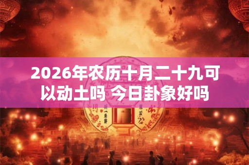 2026年农历十月二十九可以动土吗 今日卦象好吗
