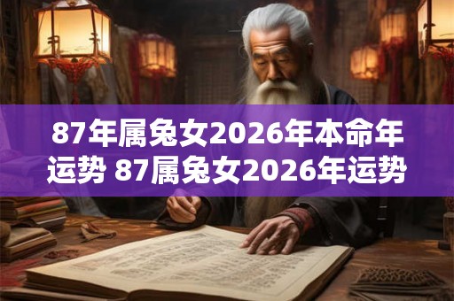 87年属兔女2026年本命年运势 87属兔女2026年运势如何