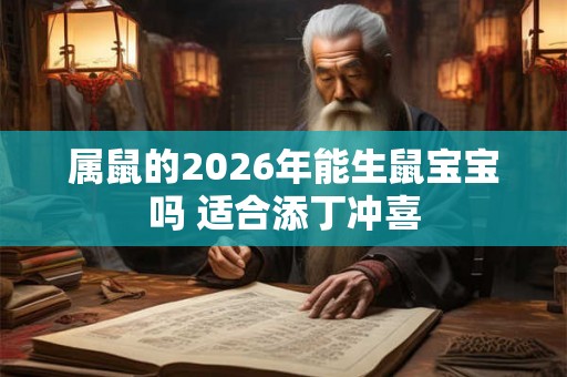 属鼠的2026年能生鼠宝宝吗 适合添丁冲喜