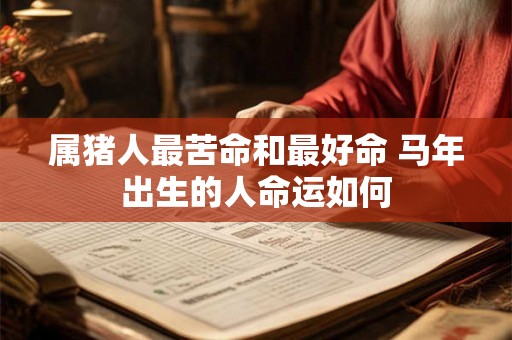 属猪人最苦命和最好命 马年出生的人命运如何