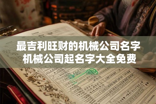 最吉利旺财的机械公司名字 机械公司起名字大全免费