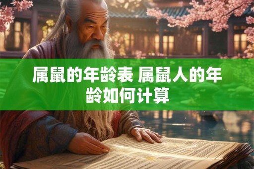 属鼠的年龄表 属鼠人的年龄如何计算