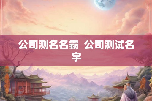 公司测名名霸  公司测试名字