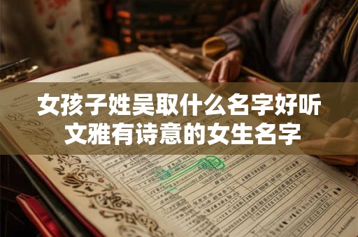 女孩子姓吴取什么名字好听 文雅有诗意的女生名字