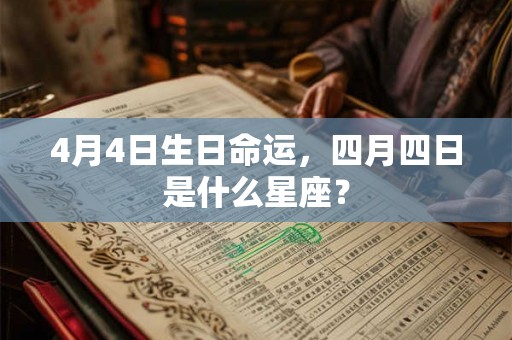 4月4日生日命运,四月四日是什么星座? 4月4日生日命运,四月四日是什么星座?