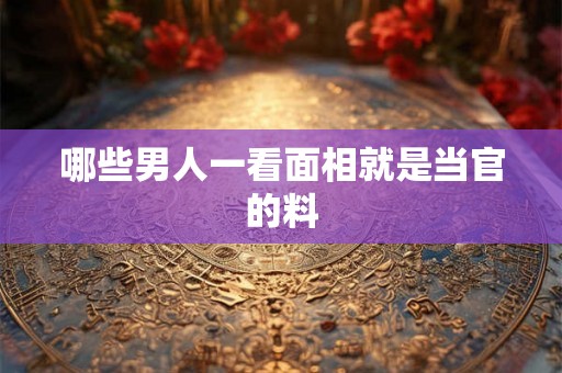 哪些男人一看面相就是当官的料