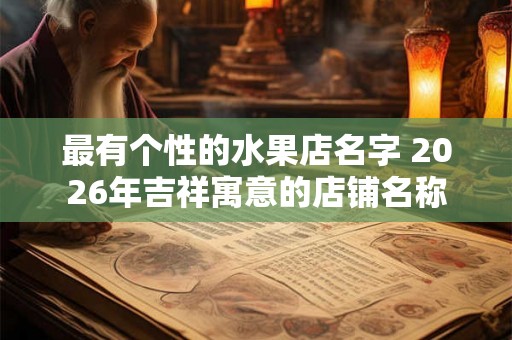 最有个性的水果店名字 2026年吉祥寓意的店铺名称