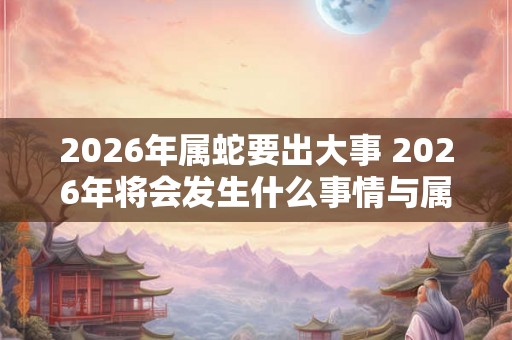 2026年属蛇要出大事 2026年将会发生什么事情与属蛇有关