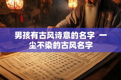 男孩有古风诗意的名字  一尘不染的古风名字