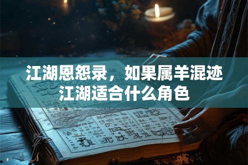 江湖恩怨录，如果属羊混迹江湖适合什么角色