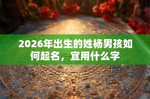 2026年出生的姓杨男孩如何起名，宜用什么字