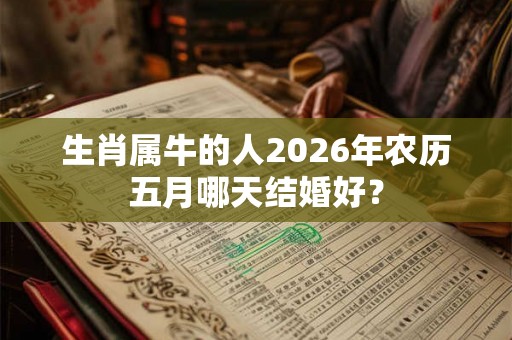 生肖属牛的人2026年农历五月哪天结婚好? 生肖属牛的人2026年农历五月哪天结婚好?