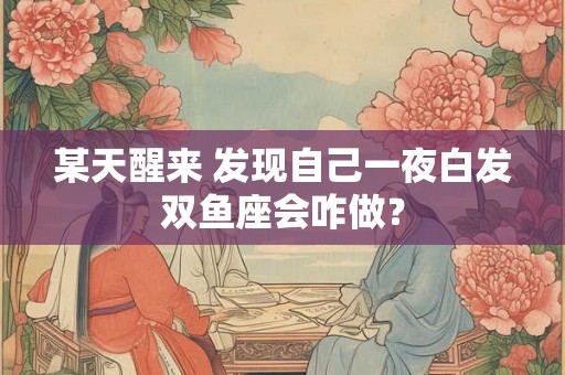 某天醒来 发现自己一夜白发双鱼座会咋做？