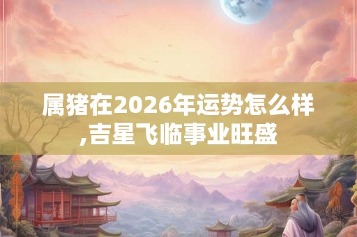 属猪在2026年运势怎么样,吉星飞临事业旺盛