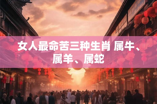 女人最命苦三种生肖 属牛、属羊、属蛇