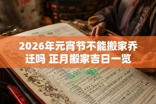 2026年元宵节不能搬家乔迁吗 正月搬家吉日一览 2026年元宵节不能搬家乔迁吗 正月搬家吉日一览