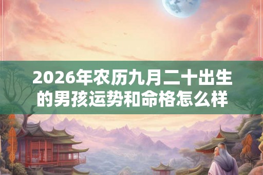 2026年农历九月二十出生的男孩运势和命格怎么样