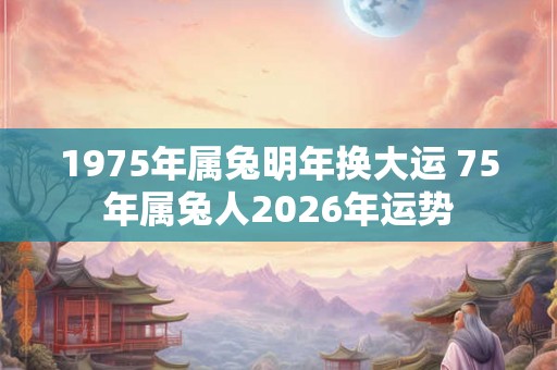 1975年属兔明年换大运 75年属兔人2026年运势 1975年属兔明年换大运 75年属兔人2026年运势